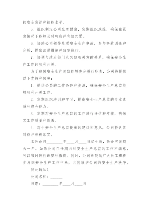 安全总监任命书范文.docx