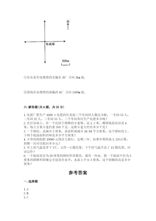 小升初数学期末测试卷及完整答案（有一套）.docx