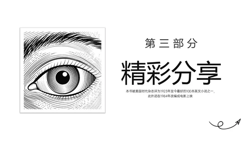 黑色手绘风读书分享1984PPT课件