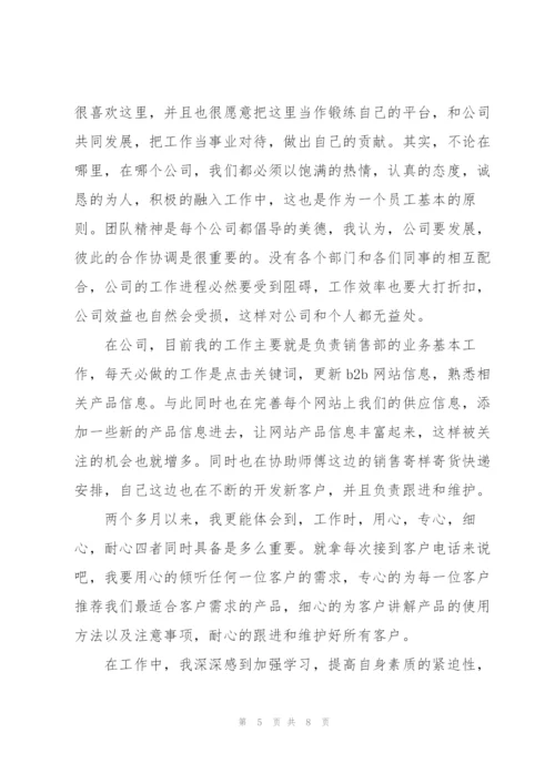 销售试用期转正工作总结报告.docx