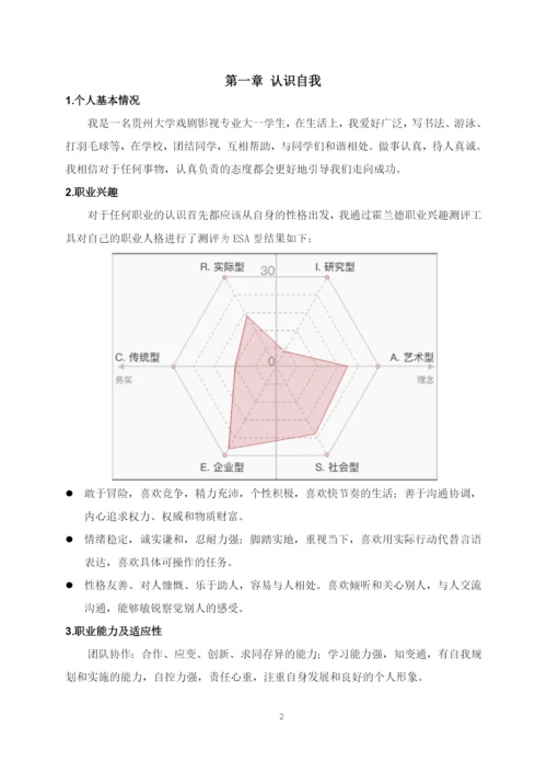 13页5000字戏剧影视专业职业生涯规划.docx