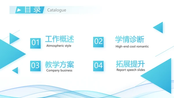 蓝色大气课题结题报告工作总结PPT
