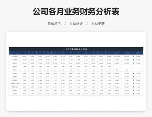 公司各月业务财务分析表