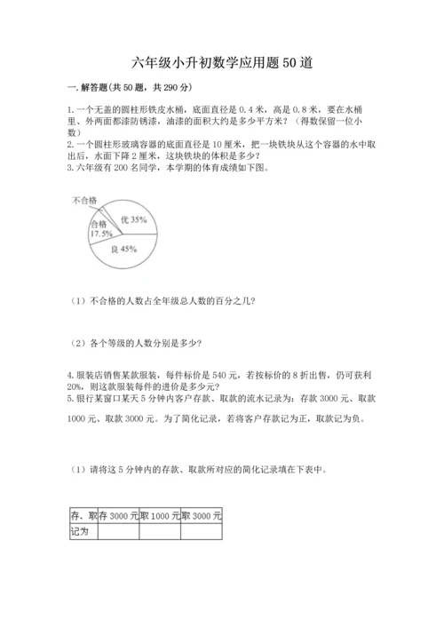 六年级小升初数学应用题50道【全国通用】.docx