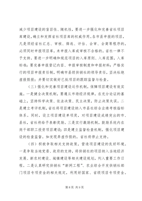 全省供销社系统项目建设指导意见.docx