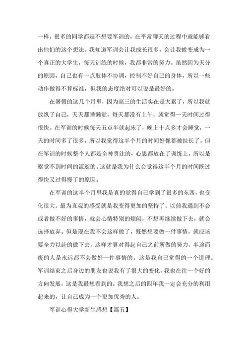军训心得大学新生感想800字20225篇.docx