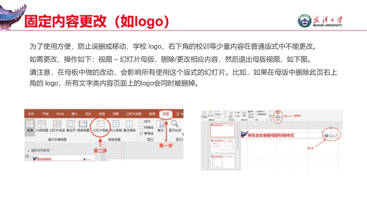 红色武汉大学专属学术汇报毕业答辩通用PPT模板