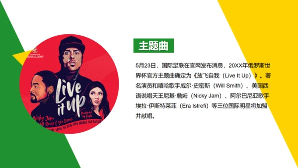为世界杯足球比赛喝彩通用PPT模板