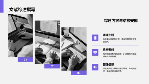 紫色商务风文献汇报答辩专用模板PPT模板