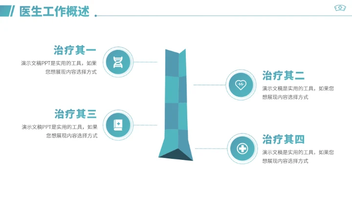 青绿色医学医疗工作汇报PPT模板