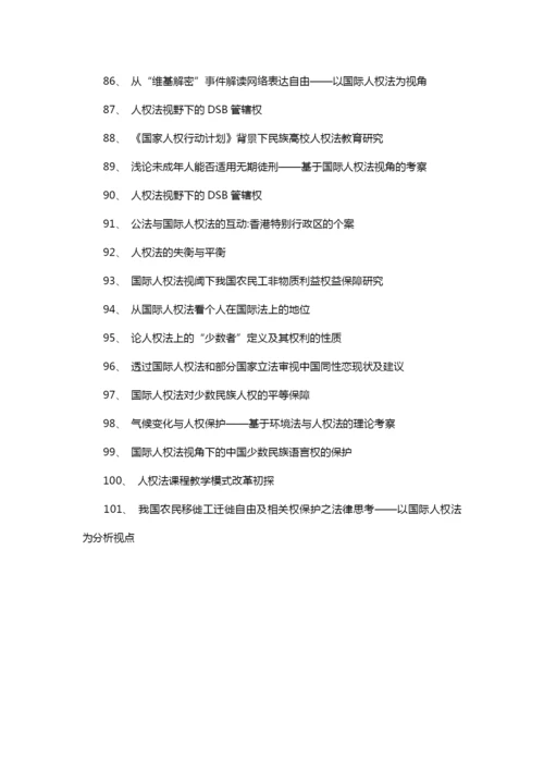 人权法论文题目(优秀标题101个).docx