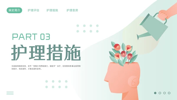 绿色简约精神科护理查房PPT模板宣传PPT动态PPT