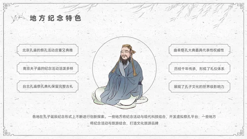 水墨色中国风孔子诞辰PPT模板