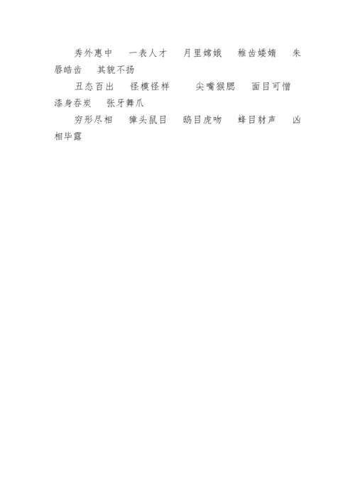 描写人物外貌的四字词语.docx