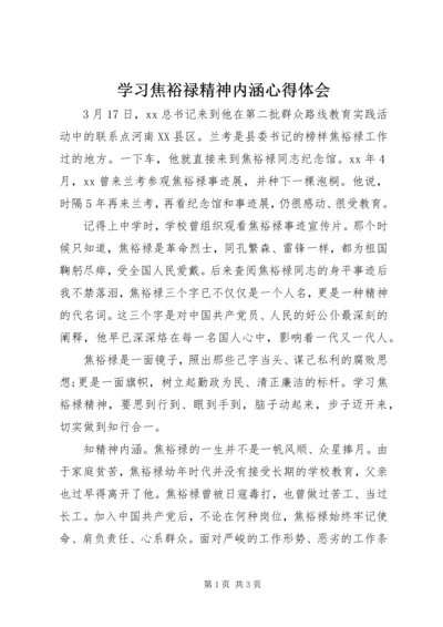 学习焦裕禄精神内涵心得体会.docx