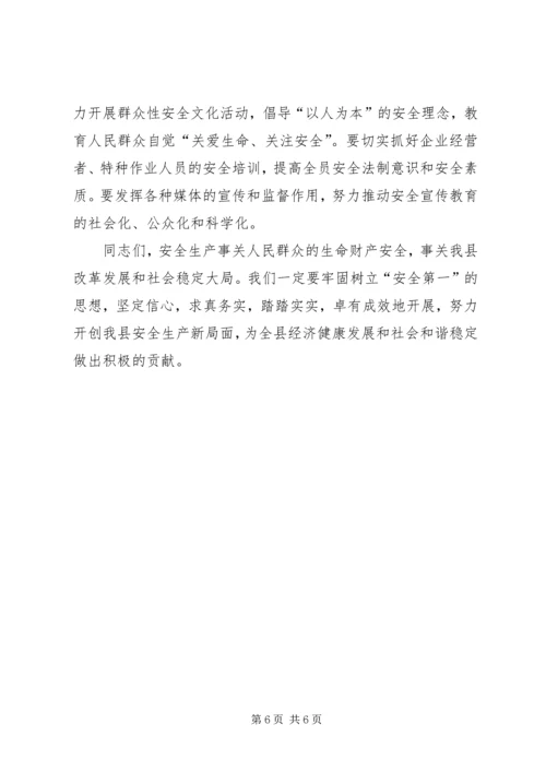 县安全整治工作会县长发言材料.docx