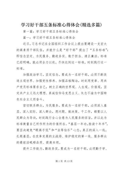 学习好干部五条标准心得体会(精选多篇).docx