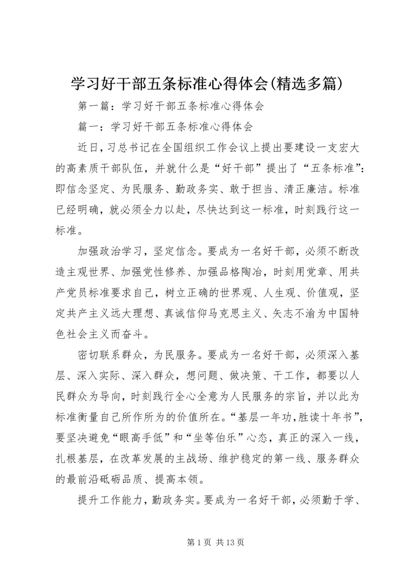 学习好干部五条标准心得体会(精选多篇).docx