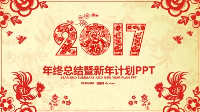2017鸡年新春年终总结新年计划PPT