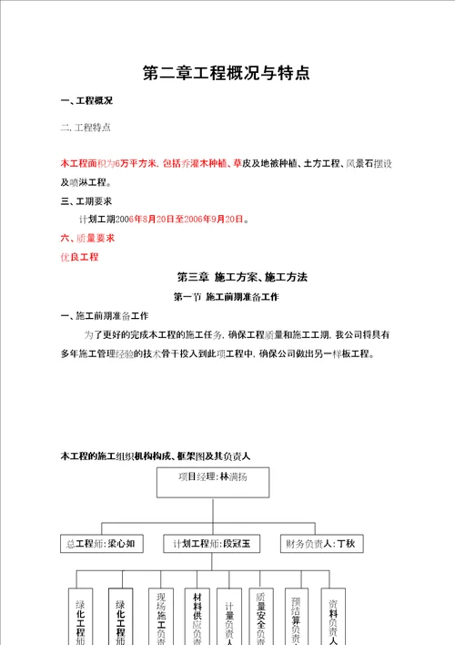 隔离带景观工程施工组织设计方案修订稿