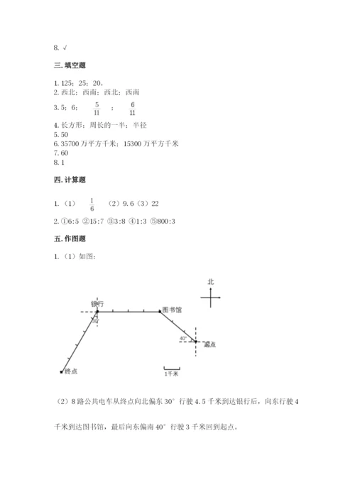 人教版数学六年级上册期末测试卷精品（精选题）.docx