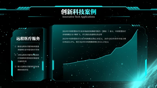蓝绿色简约创新科技风格PPT模版