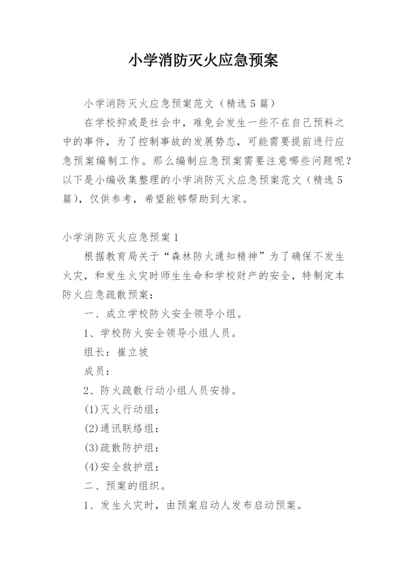 小学消防灭火应急预案.docx