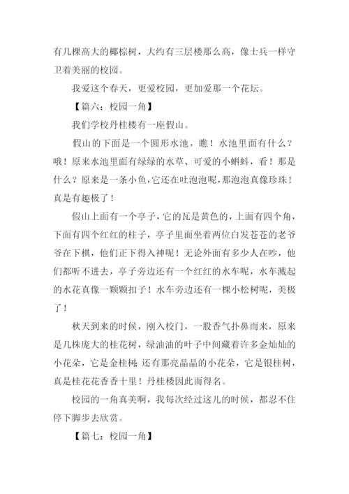 校园一角作文400字大全.docx