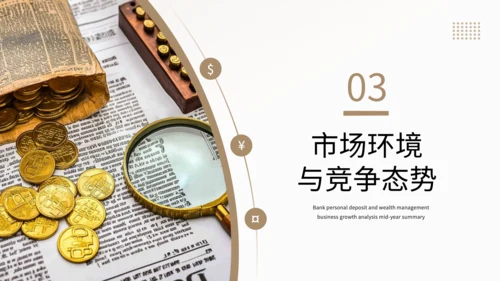 黄色商务风银行个人存款与理财业务增长分析年中总结PPT