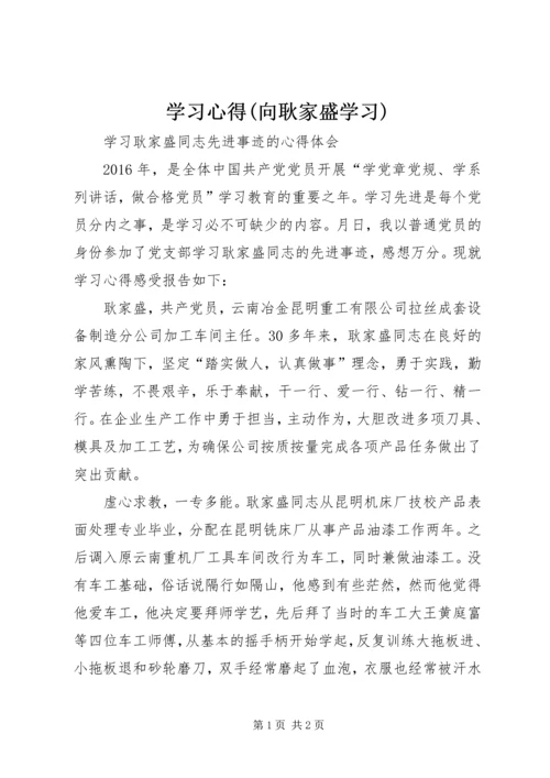 学习心得(向耿家盛学习) (4).docx