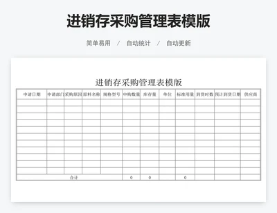 进销存采购管理表模版