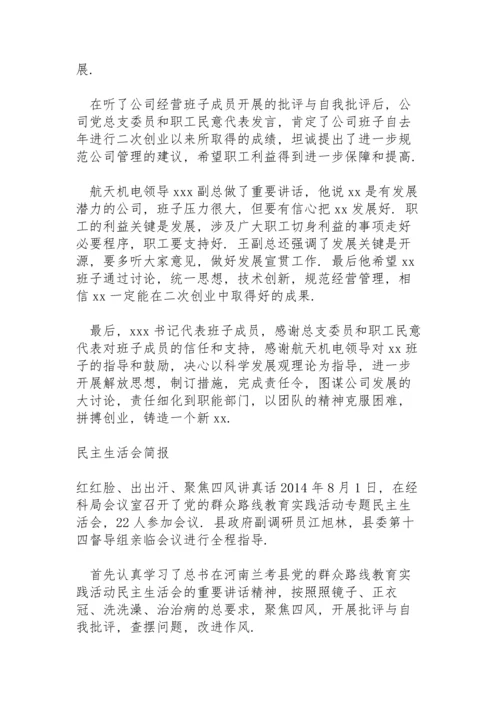 民主生活会简报.docx