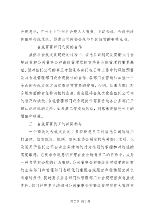 信托公司合规文化建设的调查与思考.docx