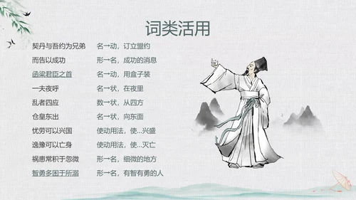 绿色中国风水墨风五代史伶官传序PPT课件