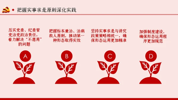 坚持实事求是确保四种形态运用更加规范党课PPT