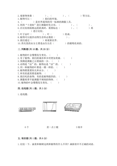 教科版小学一年级上册科学期末测试卷（网校专用）.docx