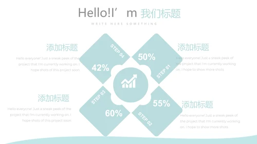 蓝色医疗医学大脑研究动态PPT模板