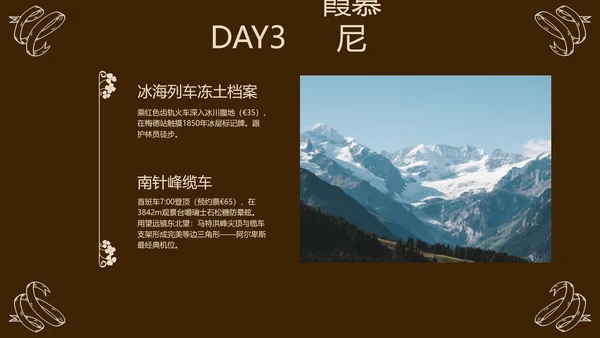 褐色简约风欧洲旅行攻略模板