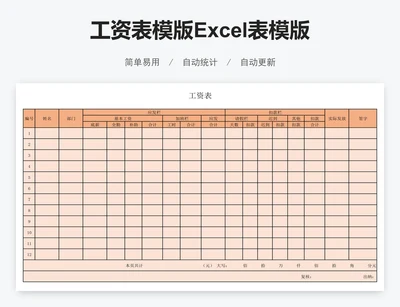 工资表模版Excel表模版