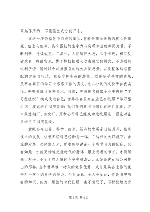 学习型组织理论培训体会.docx