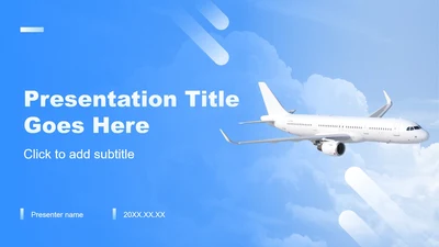 蓝色商务风航空航天主题商务演讲PPT主题模板