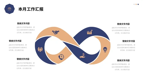 蓝色简约形状建筑公司月度工作总结工作计划PPT