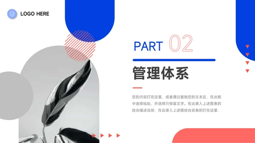 红蓝双色管理制度培训PPT模板