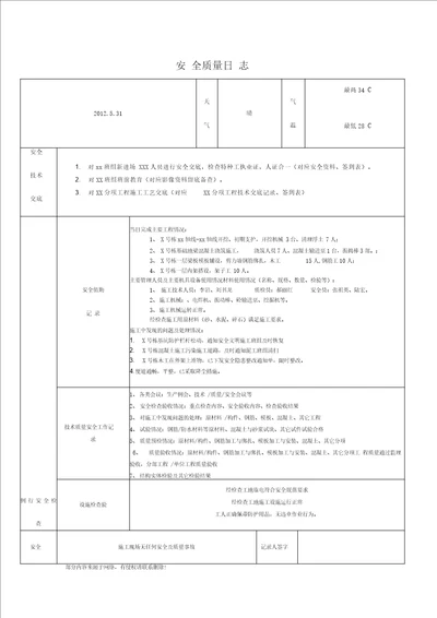 安全日志范本