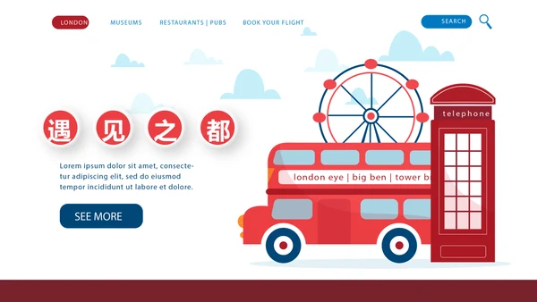 英国伦敦旅游电子相册动态PPT-