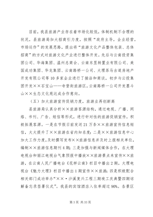 旅游事业局XX年上半年工作总结及下半年工作计划.docx