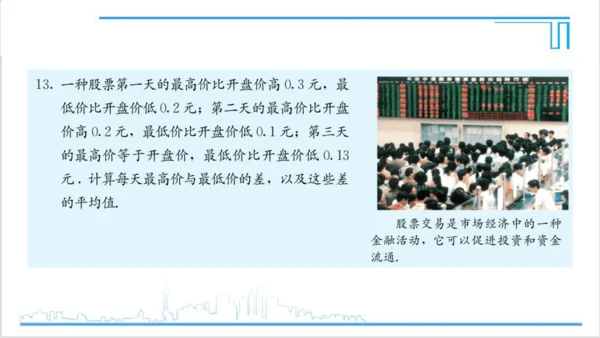 【高效备课】人教版七(上) 1.3 有理数的加减法 习题 1.3 课件