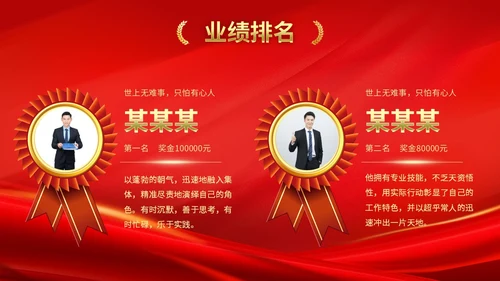 公司销售业绩排名喜报销冠奖牌颁奖PPT