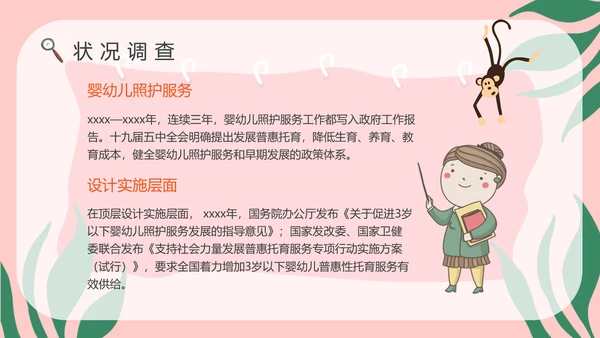托育服务状况调查儿童PPT模版