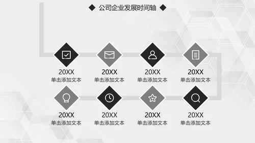 简约大气黑白公司企业发展时间轴PPT模板